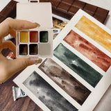 AOOKMIYA Schmincke City Series 5 Color Precipitated Watercolor Portable Watercolor Box Subpackage Master  Acuarela Art Supplies