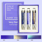 AOOKMIYA SUPER VISION NEW Pearlescent Layered Color Watercolor Paint 3-color Set Mica Periwinkle Blue Popular Color Artist Art Supplies