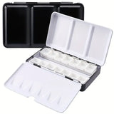 Sturdy Metal Travel Watercolor Palette Box, 14 Wells, Mixing Trays with Paint Tray, Watercolor Pans, and Lid, Portable