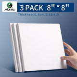 AOOKMIYA Marie's 3 Pack Stretched Canvas with 6x6", 8x8", 12x12", 12x16" and 16x20", 100% Cotton Primed White Rectangular Wooden Framed