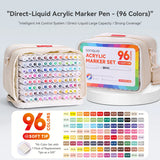 LANGUO 96-240 Colors Direct Liquid Colors Acrylic Paint Pens Brush Marker Pen for Painting Stone DIY Art Supplies Stationery