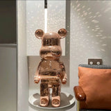 AOOKMIYA 80cm Flash Bear Figurine Giant Disco Mirror Bear Statue Large Interior Sculpture Luxury Livingroom Decoration Home Ornament