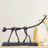 Antique Bronze Cat Statue Albet Giacometti Cat Sculpture Casting Animal Handcrafts Abstract Home Office Decor Gift Collection