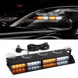 Automobile parts 16 LED Car Strobe Warning Light Assembly Front Windshield Emergency Lamp Yellow White Red Blue For Vehicles Trucks Waterproof