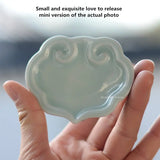 Ruyi Ink DishCeramic Small Regular Ink BoxInk PondInk Plate with LidCustomized Brush HolderPaperweight for Calligraphy