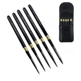 AOOKMIYA 5pcs Set Portable Travel Watercolor Brush Round Head Sable Hair Detachable Pocket Pen Hook Line Sketching Painting Art Supplies