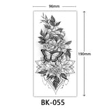 AOOKMIYA Waterproof Flower Temporary Tattoos for Women Black Floral Tattoo Stickers for Hand Arm Body Disposable Fake Tattoo Body Art