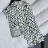 18mm Width Cuban Chain Prong Mixed Inlay CZ Cubic Zircon Plated Luxury Men Necklace Bling Full Iced Out Hiphop Jewelry 7-24''