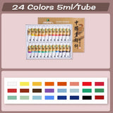 AOOKMIYA Marie's Chinese Painting Pigment 12/24/36 Colors 5ml/Tube,Watercolor Sumi Painting for Adults,Gift for Thanksgiving&Christmas