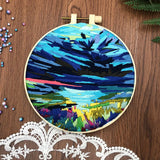 AOOKMIYA Nature Scenery Embroidery Kit for Beginners with Pattern, Needlepoint Starter Kits for Adults, Embroidery Set