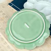 AOOKMIYA Ceramic Watercolor Palette Multi-grid Flower Shape Gouache Paint Palette Jingdezhen Palette Artist Painting Art Supplies