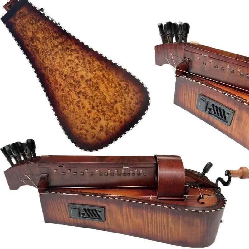 AOOKMIYA Hand Made 6 strings 24 keys Electric Hurdy Gurdy,bird's eye w