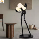 Humanoid Art Sculpture Holding Ball Floor Lamp Creative Humanoid Sculpture Floor Lamp Hotel Lobby Sales Office Led Light Stand