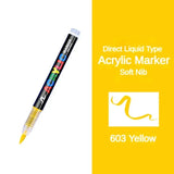 16 Colors Direct-liquid Acrylic Marker Pen Waterproof Pen Soft Brush Nib for Glass Stone Metal Glass Art Supplies Stationery