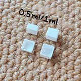 50pcs 0.5/1ml Square Watercolor Paint Pan Plastic Empty Watercolor Half Pans DIY Acrylic Painting Travel Palette Art Supplies