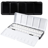 AOOKMIYA Empty Metal Watercolor Tin Palette with Detachable Empty Half Pans for DIY Travel Watercolor Palette Paint Case Art Supplies