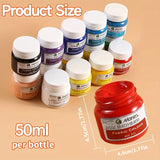 AOOKMIYA Marie's Fabric Paint 5 Bottles,50 ml/1.69oz,12 Different Colors,Vibrant,Permanent Textile Paint Kit for T-shirts,Shoes & Crafts.