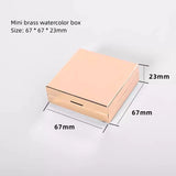Brass Electroplated Watercolor Paint Box Heavy Industry Material Multi Functional Travel Sketching Box Student Art Supplies