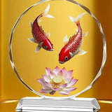 Koi Crystal Ornaments for Desktop Home Decoration Yearly Abundance Gift-giving Handicrafts for Housewarming
