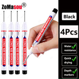 1-100Pcs 2cm Waterproof Long Head Markers Deep Hole Marker Pen for Metal Carpenter Red/Black/Blue/Green Ink Woodworking Tools