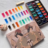 AOOKMIYA Rubens 12/24 Colors Solid Chinese Painting Paint Large Plate Full of Ink Watercolor Painting Pigment Professional Art Supplies