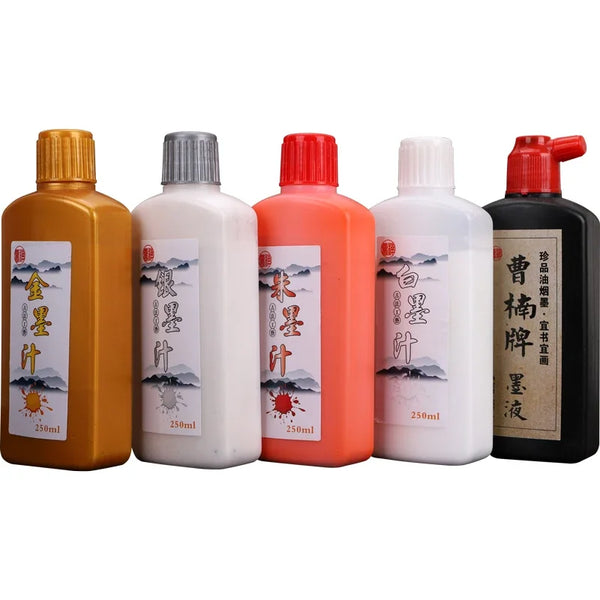 AOOKMIYA 60ml Gold/Silver/White/Red Chinese Painting Calligraphy Ink Bottle Traditional Metallic Pigment Paint For Writing Stationery