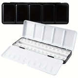 1pc Empty Watercolor Palette, Metal Watercolor Tin with 26pcs Half Pans Paint Case with Lid Paint Box for Travel