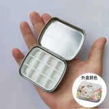 Empty 12-grid Mini Watercolor Box Portable Watercolor Palette Travel Painting Sketch Moisturizing Box Paint Box Art Supplies