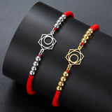 AOOKMIY Teamer Stainless Steel Beads 7 Chakra Charms Bracelet Red Black Two Color Rope Bracelets Family Jewelry Amulet Birthday Gift NewAOOKMIYA.COM