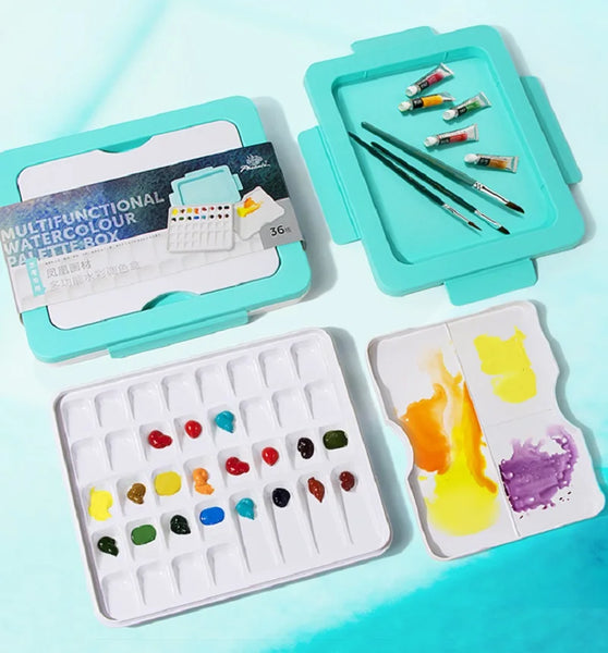 AOOKMIYA Multifunctional watercolor Palette 36 GRID sealing moisturizing acrylic  gouache oil  pigment box  Special palette for artists  AOOKMIYA.COM