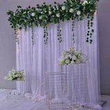 3X6M Wedding Background Decoration Veil White Bilayer Yarn Curtain With Artificial Flower For Birthday Valentine's Day Party DIY