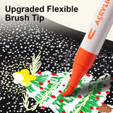 Deli Paint Markers Dual Tip Quick Drying Acrylic Marker Pens for Kids Paint Pens for Wood Rock Canvas Cups Birthday Gifts