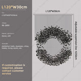 Hanging Lamp Hotel Lobby Decorative Lighting Stairs Art Irregular Chandelier Custom Black Art Luxury Stone Crystal Chandelier