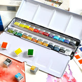 Winsor Newton Cotman Watercolours Paint 24 Half Pans Colors Watercolor Pattle Set Metal Sketchers' Box Pigment