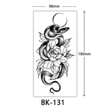 AOOKMIYA Waterproof Flower Temporary Tattoos for Women Black Floral Tattoo Stickers for Hand Arm Body Disposable Fake Tattoo Body Art