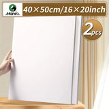 AOOKMIYA Marie's 2 Pack 8 Sizes Blank Stretched Canvas Bulk White Prepared Mini Framed Boards for Painting,Drawing,Oil,Acrylic,Tempera