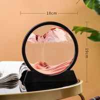 AOOKMIYA 3D Hourglass Quicksand Moving Sand Art Picture Round Glass Deep Sea Sandscape Craft Flowing Painting Office Home Decor Gifts
