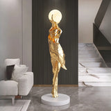 Modern HomeDecor Abstract Feather Girl Art Sculpture Ornament Large Size Figure Statue Living Room Floor Decor Resin Crafts Gift