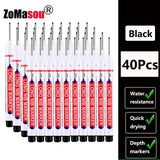 1-100Pcs 2cm Waterproof Long Head Markers Deep Hole Marker Pen for Metal Carpenter Red/Black/Blue/Green Ink Woodworking Tools