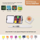 New Mini Travel Solid Watercolor Paint Packaging 9-color Small Metal Mini Watercolor Box Student Painting Supplies   Gouache
