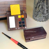 AOOKMIYA Portable Travel Watercolor Set Paul Rubens Artist Grade Watercolor 8 Colors Mini Walnut Paint Box Student Outing Art Supplies