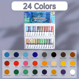 AOOKMIYA Marie's Oil Paint Set,24/18/12 Oil-Based Colors,12ml/0.42oz Tubes for Canvas,Drawing,DIY for Artists,Adult,Student Gifts Ideal
