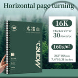 AOOKMIYA Marie's Sketchbook,160gsm/30 Sheets Heavyweight Sketch Book,for Drawing Spiral-Bound with Hard Cover for Drawing,Illustration