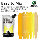 AOOKMIYA 5pcs Marie's Yellow Colors Acrylic Paints Set,100ml/3.38oz Vibrant Drawing Pigments Kit for Models, ainting,Eggs for Artists