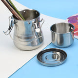 AOOKMIYA Stainless Steel Washing Brush Bucket Portable Sealed Container with Lid Air Drying Pen Holder Oil Painting Art Supplies