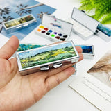 AOOKMIYA Empty Portable Color Palette 12 Grid 1ML Pigment Box Watercolor Packaging Box Art Student Travel Sketching and Painting Supplies