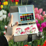 AOOKMIYA Empty Watercolor Palette 24 Grids Magnetic Flip Paint Box Paint Tray Beginner Artist Travel Painting Portable Art Supplies