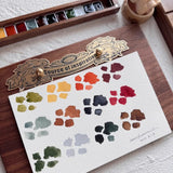 AOOKMIYA 12-color Melad Brown Watercolor Paint 0.5/1ML Travel Portable Watercolor Box with Palette Artist Painting Nail Art Supplies