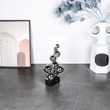 AOOKMIYA Glass Crafts Crystal Ball Abstract Geometric Crystal Sculpture Silver Ball Decorative Figurines Home Decoration Accessories