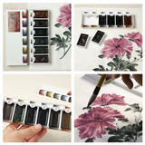 Japan Moyuntang Original Ming 6-color Solid Watercolor Paint Large Plate Full of Ink Chinese Painting Pigment Art Supplies
